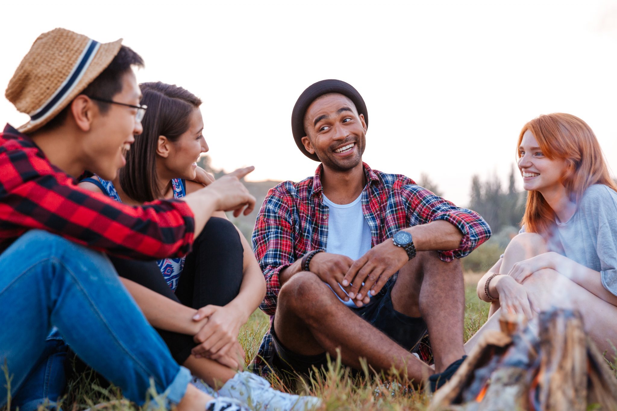Smiling young people