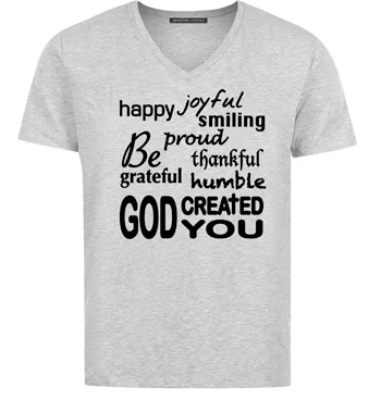 T shirt godcreatedyou grey